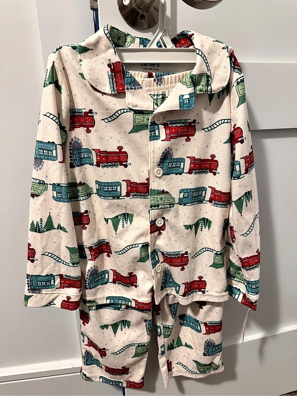 Carter's 2-Piece Holiday Train Fleece Pajama Set Size 5T